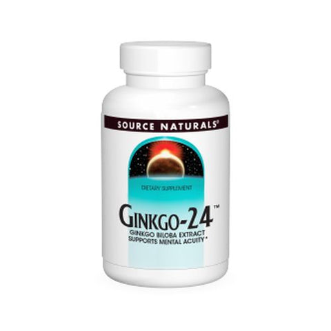 Source Naturals, Ginkgo-24 Biloba Extract, 60 MG, 60 Tabs Source Naturals