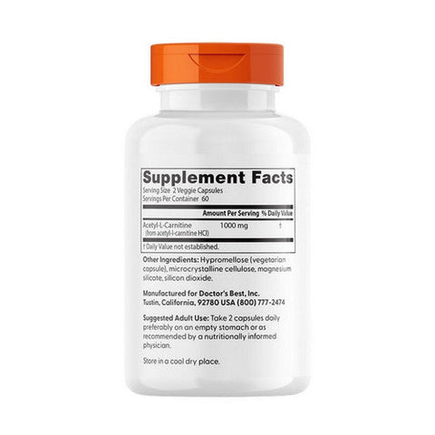 Doctors Best, Best Acetyl L-Carnitine, 500 Mg, 120 Veg Caps Doctors Best