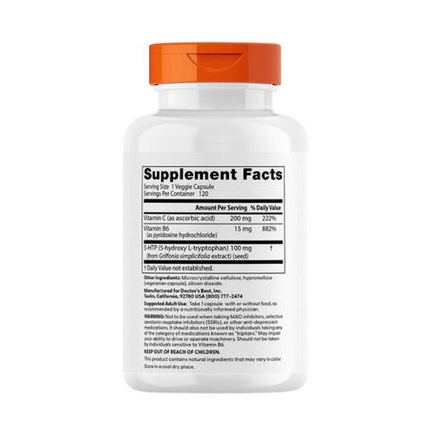 Doctors Best, 5-HTP Enhanced With Vitamins B6 And C, 120 Veggie Caps Doctors Best
