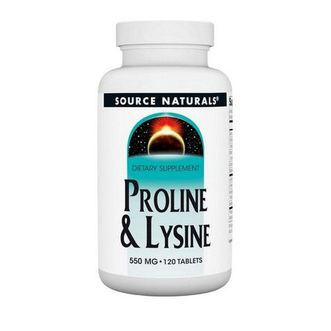 Source Naturals, Proline And Lysine, 550 Mg, 120 Tabs Source Naturals