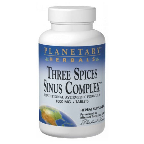 Planetary Herbals, Three Spices Sinus Complex, 180 Tabs Planetary Herbals