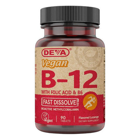 Deva Vegan Vitamins, Vegan B12 Fast Dissolve, 90 Tabs Deva Vegan Vitamins