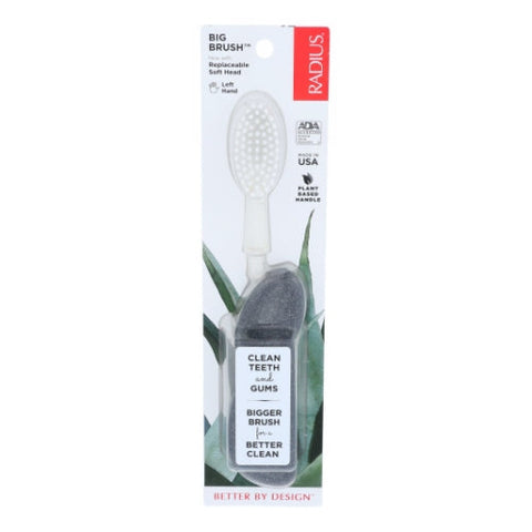 Radius, Big Brush Toothbrush With Replaceable Head Soft Left Hand, Left Handed Radius