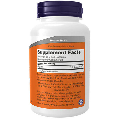 Now Foods, Glycine, 1000 Mg, 100 Veg Caps Now Foods