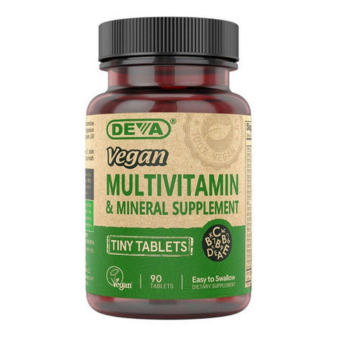 Deva Vegan Vitamins, Vegan Multivitamin And Mineral Tiny, 90 Tabs Deva Vegan Vitamins