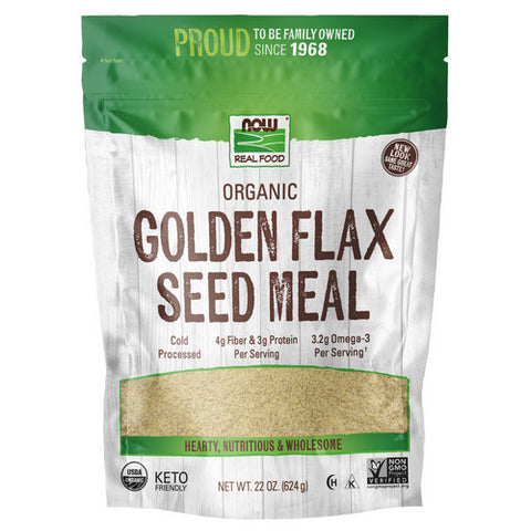 Now Foods, Golden Flax Seed Organic, Meal 22 oz Now Foods