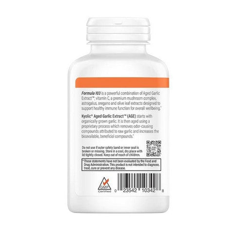 Kyolic, Aged Garlic Extract Immune Formula 103, 200 Caps Kyolic