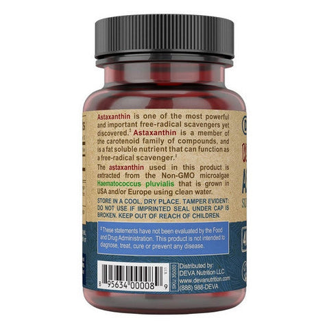 Deva Vegan Vitamins, Vegan Astaxanthin Super Carotenoid, 4 Mg, 30 Veg Caps Deva Vegan Vitamins