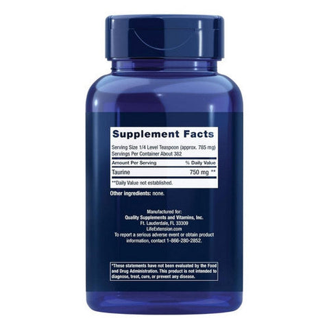 Life Extension, L-Taurine Powder, 300 grams Life Extension
