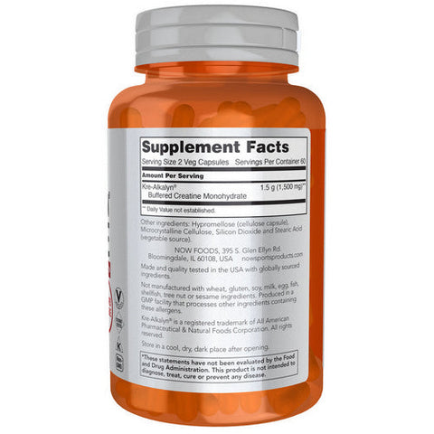 Now Foods, Kre Alkalyn Creatine, 750 Mg, 120 Veg Caps Now Foods