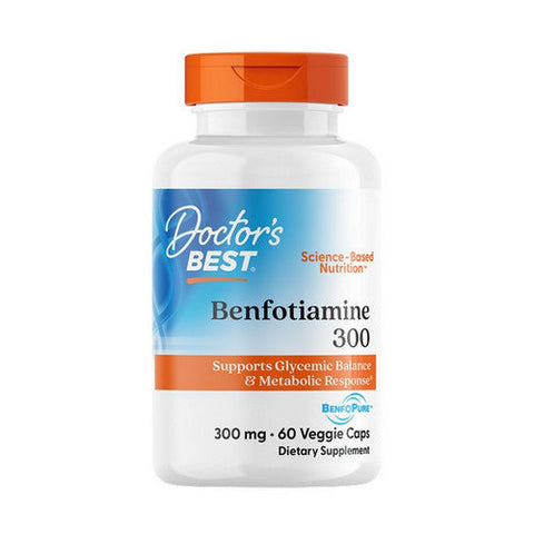 Doctors Best, Benfotiamine 300 With Benfopure, 300 Mg, 60 Veggie Caps Doctors Best