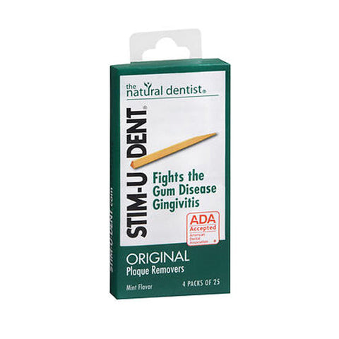 Stim-U-Dent, Plaque Removers, Mint 100 each (4 packs of 25 ) Stim-U-Dent