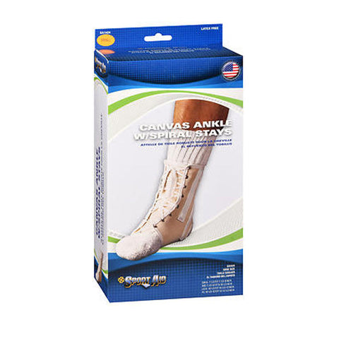 Sport Aid, Canvas Ankle With Spiral Stays Small, 1 Each Sport Aid