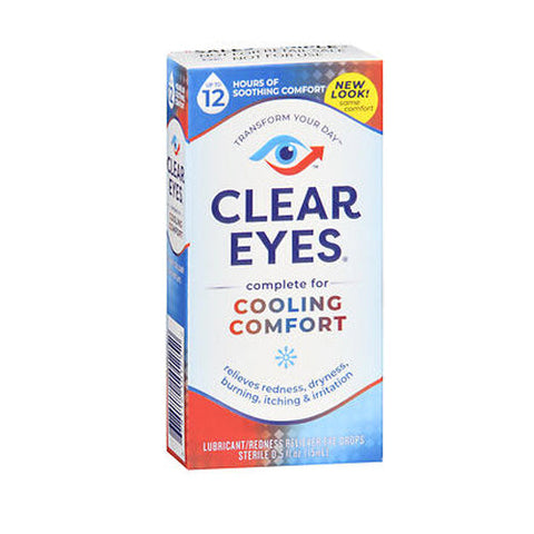 Med Tech Products, Clear Eyes Cooling Comfort Redness Relief Eye Drops, 0.5 oz Clear Eyes