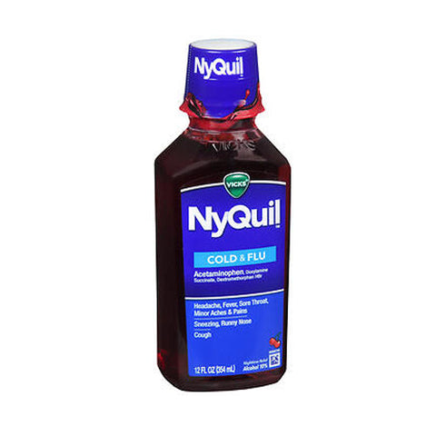 Vicks, Cold And Flu Medicine Liquid Cherry, 12 Oz Vicks