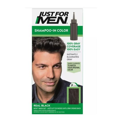 Just For Men, Shampoo-In Haircolor, Real Black 1 each Just For Men