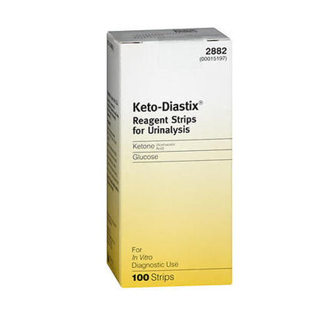 Keto-Diastix, Reagent Strips For Urinalysis Ketone Glucose, 100 Strips Keto-Diastix