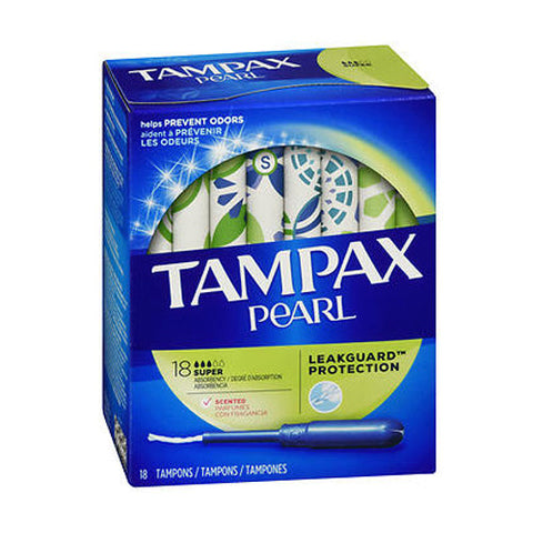 Tampax, Pearl Tampons With Plastic Applicators Super Absorbency, Fresh Scent 18 each Tampax